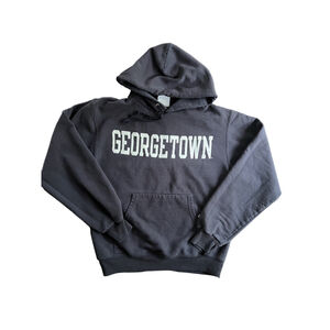 Champion Georgetown Hoodie Sweatshirt Size Small Navy Y2K